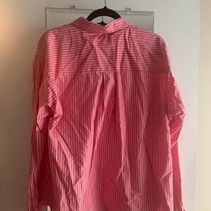 Francesca's Collections Pink Striped Button Down Shirt
